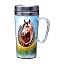 Spoontiques Insulated Travel Mug, 14oz - Double Wall Stainless & Acrylic Drink Cup with Twist Top Lid & Handle - US Air Force